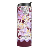Bourgogne laat Paarse bloemmotief gepersonaliseerd Thermosbeker (Gedraaid links)