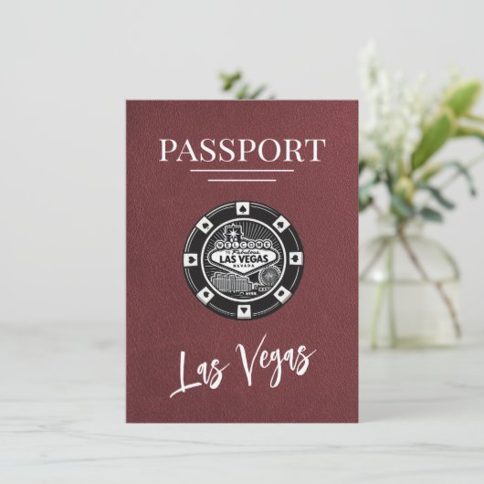 Bourgogne Las Vegas Passport Bewaar de datum Save The Date (Staand voorkant)