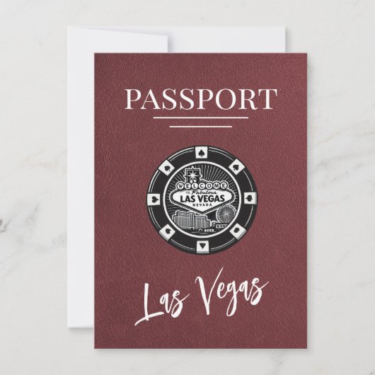 Bourgogne Las Vegas Passport Bewaar de datum Save The Date (Voorkant)