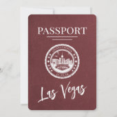 Bourgogne Las Vegas Passport Wedding Kaart (Achterkant)