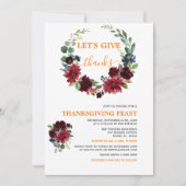 Bourgogne Laten we Bedankt Thanksgiving Feest geve Kaart (Voorkant)