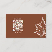 Bourgogne Leaf Professional QR Code Custom Visitekaartje (Achterkant)