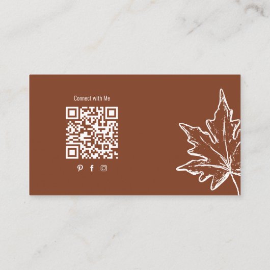 Bourgogne Leaf Professional QR Code Custom Visitekaartje (Achterkant)