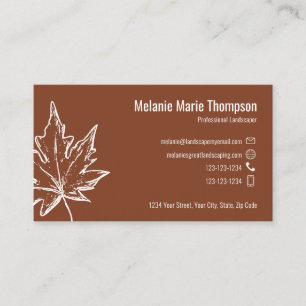 Bourgogne Leaf Professional QR Code Custom Visitekaartje