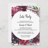 Bourgogne Lente en Bloemen Laten we feesten Kaart (Voorkant)