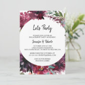 Bourgogne Lente en Bloemen Laten we feesten Kaart (Staand voorkant)