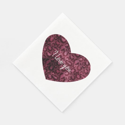 Bourgogne Leopard Print hart Servet (Hoek)