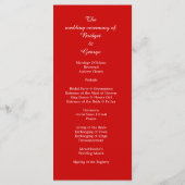 Bourgogne + lichtrood menu & programma trouwkaart (Achterkant)