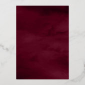 Bourgogne Line Art Arch Butterfly Wedding Gold Folie Uitnodiging (Achterkant)