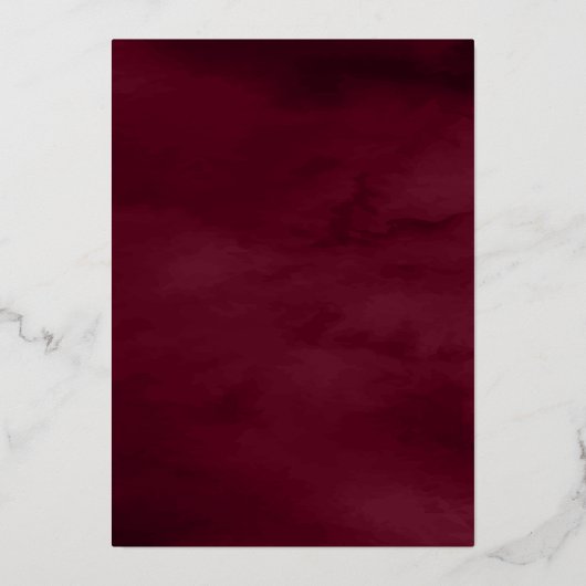 Bourgogne Line Art Arch Butterfly Wedding Gold Folie Uitnodiging (Achterkant)