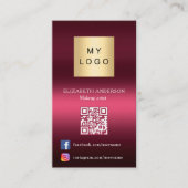 Bourgogne logo fotoboog Qr social media premium Visitekaartje (Voorkant)