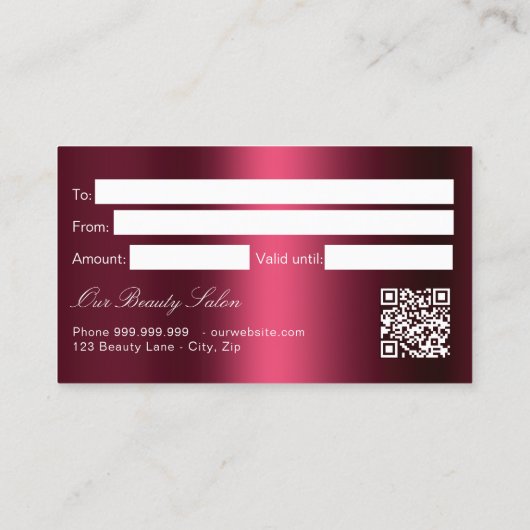 Bourgogne logo qr code cadeaubon kaart visitekaartje (Achterkant)