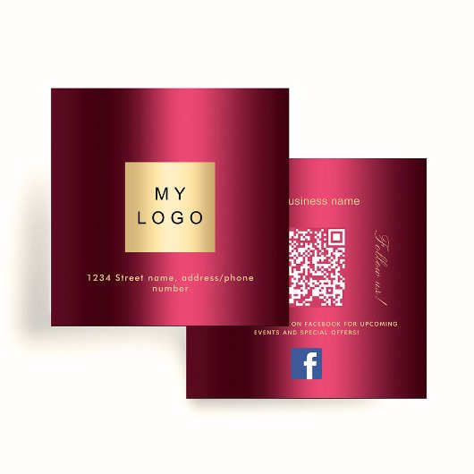 Bourgogne logo QR code Facebook volg ons Vierkante Visitekaartje