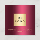 Bourgogne logo QR code Facebook volg ons Vierkante Visitekaartje (Voorkant)