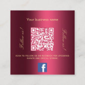 Bourgogne logo QR code Facebook volg ons Vierkante Visitekaartje (Achterkant)