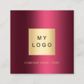 Bourgogne logo QR code social media iconen Vierkante Visitekaartje (Voorkant)