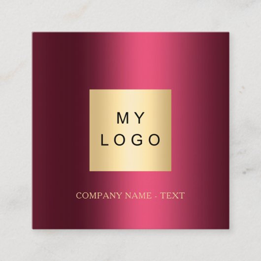 Bourgogne logo QR code social media iconen Vierkante Visitekaartje (Voorkant)