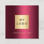 Bourgogne logo QR code social media icons premium Vierkante Visitekaartje (Voorkant)