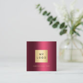 Bourgogne logo QR code social media icons premium Vierkante Visitekaartje (Staand voorkant)