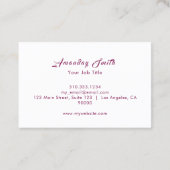 Bourgogne Logo Vrouwen Lichaamsverzorging Visitekaartje (Achterkant)