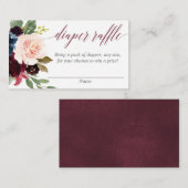 Bourgogne marine blauwe bloemenluier loterij kaart (Voorkant / Achterkant)