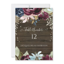 Bourgogne Marine Bloemen Rustieke Lichten Tafelnum