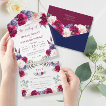 Bourgogne Marine Blush Rustiek Chique Floral RSVP