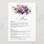 Bourgogne, Marine & Blush Wijnproeverij Bloemen Tr Menu (Voorkant)