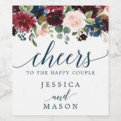 Bourgogne Marine bruiloft wijn labels gunsten Wijn Etiket (Enkel label)