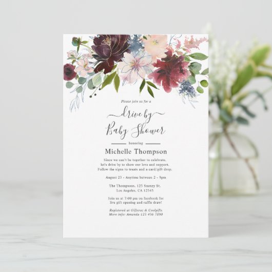 Bourgogne, marine en bloesem rijden met douche kaart (Staand voorkant)