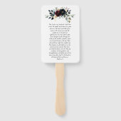 Bourgogne marine Floral Foto Memorial Handwaaier (Achterkant)