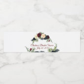 Bourgogne, Marine Floral Water Flessenetiketten Waterfles Etiket (Enkel label)