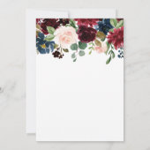 Bourgogne, marine & Gold Bridal Shower Invitation Kaart (Achterkant)