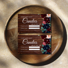 Bourgogne & marine Hoeveel Snoepjes schokkende gam Plaatskaartje