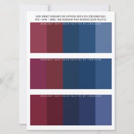 Bourgogne Marine & Jewel Tone Bruiloft Kleurenpale