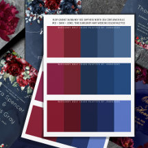 Bourgogne Marine & Jewel Tone Bruiloft Kleurenpale