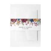 Bourgogne & Marine Sinaasappel Herfst Floral 2 Uitnodigingen Wikkel (Voorkant Voorbeeld)