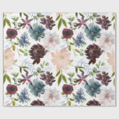 Bourgogne, marinekamer en Blush Floral Cadeaupapier (Vlak)