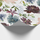 Bourgogne, marinekamer en Blush Floral Cadeaupapier (Hoek)