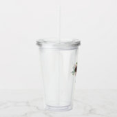 Bourgogne, marineparijs en bleekroze huwelijk acryl drinkbeker (Rechts)