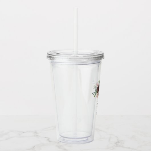 Bourgogne, marineparijs en bleekroze huwelijk acryl drinkbeker (Rechts)