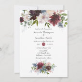 Bourgogne, marineslag en bleekroze huwelijk kaart (Voorkant)