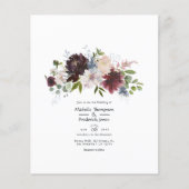 Bourgogne, marineslag en blush Floral Wedding Flyer (Voorkant)