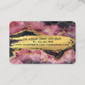 Bourgogne Marmer Gold Folie Brush Stroke Visitekaartje (Achterkant)