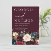 Bourgogne, Maroon Botanische Herfst of lentebruilo Kaart (Staand voorkant)