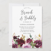 Bourgogne Maroon Brunch en bubbelbaar Vrijgezellen Kaart (Voorkant)