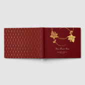 Bourgogne Maroon Champaign Gold Floral Wedding Red Gastenboek (Volledig)