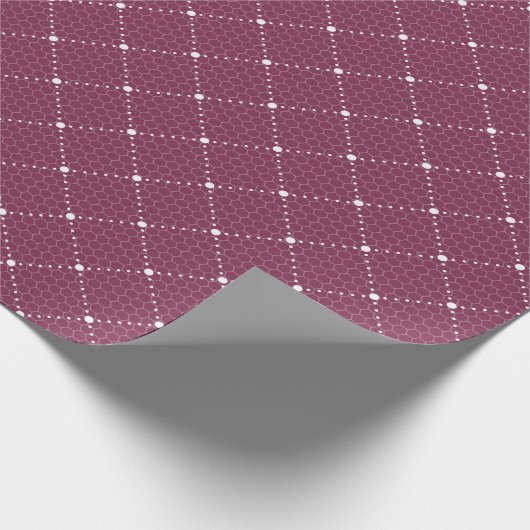 Bourgogne Maroon Delicate Kant Wit Elegant Cadeaupapier (Hoek)