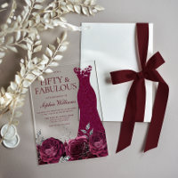 Bourgogne Maroon Dress & Floral 50ste verjaardag