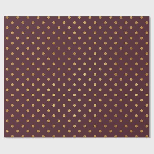 Bourgogne Maroon Goud kleine stippen bruids bruilo Cadeaupapier (Vlak)
